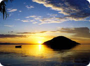 mountain bike - mission malawi - lake malawi sunset